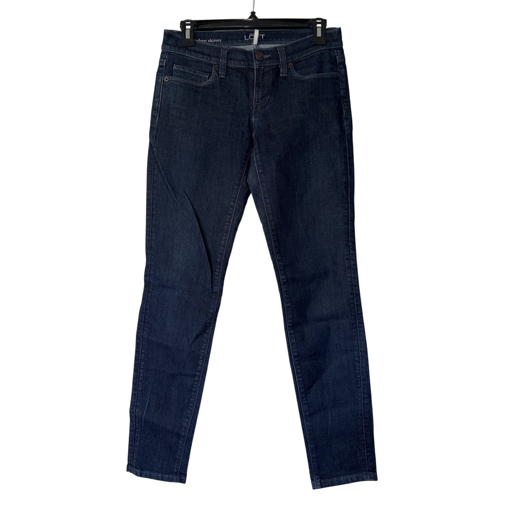 Ann Taylor LOFT Modern Skinny Jeans Dark Indigo Blue Denim‎ Size 25 0